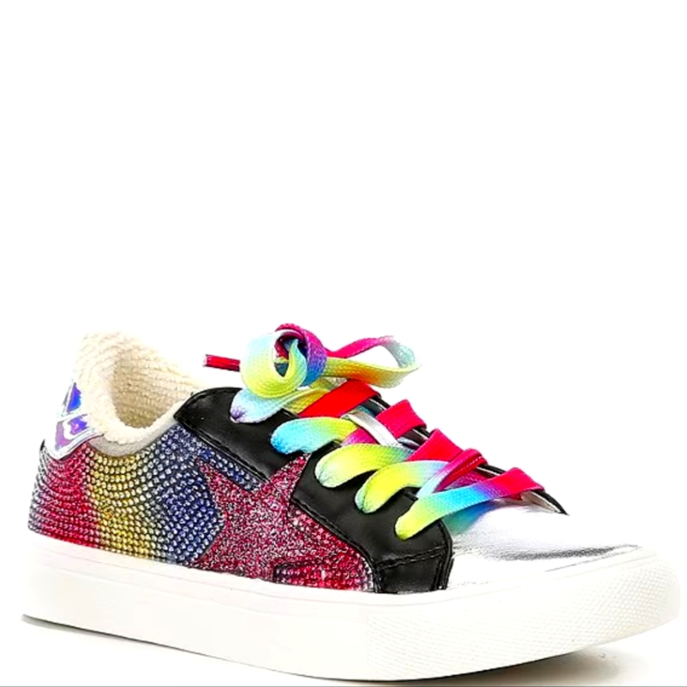 NWT STEVE MADDEN GIRLS J-REZUME RHINESTONE DETAIL SNEAKERS SIZE 4